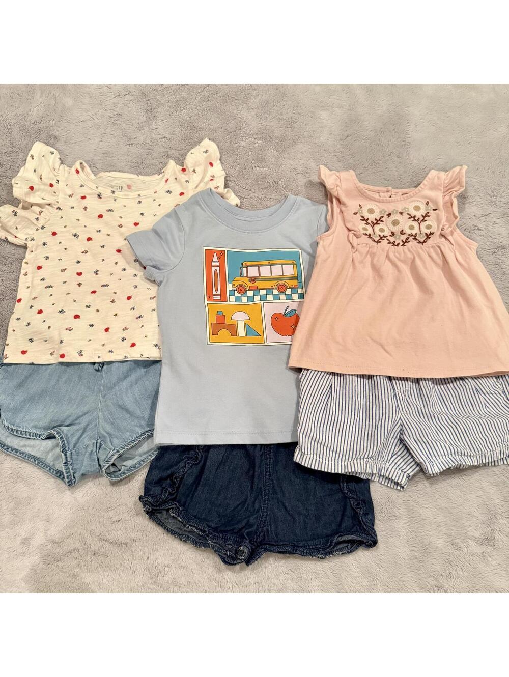 Toddler Girls 6-Piece Summer Outfit Bundle- Size 3T